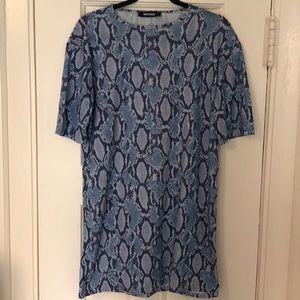 Blue Snake Skin Tunic Dress